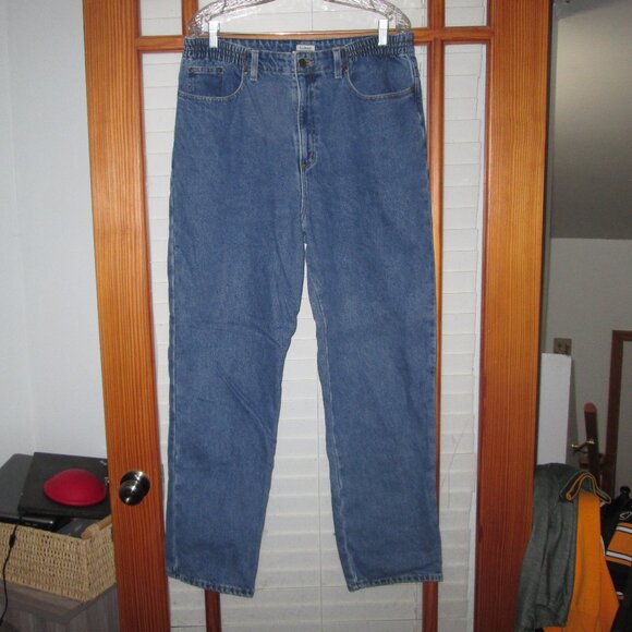 L.L. Bean Original Fit Relaxed Flannel Lined Jeans Women's 16 100% Cotton - Picture 1 of 9